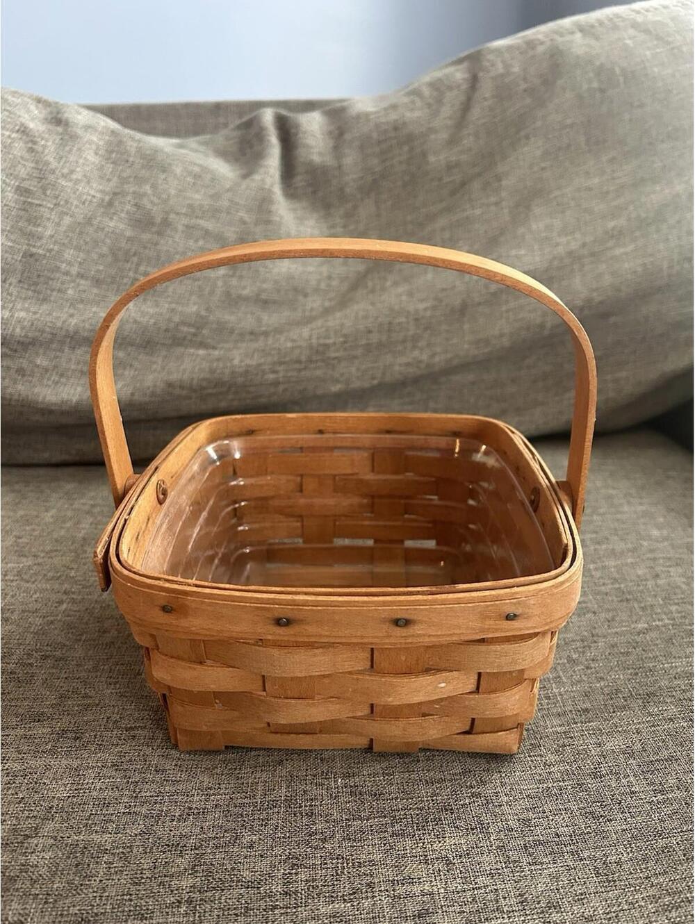 Longaberger Small Berry Basket With Protector Swinging Handle